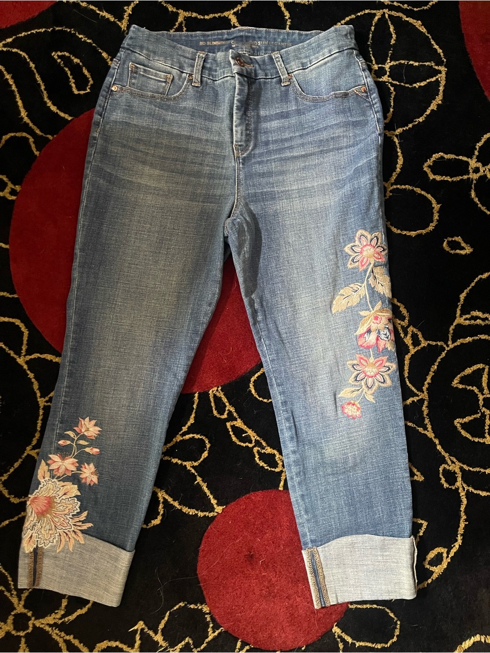 Chico’s Blue Embroidered Fooral Cropped Women’s Jeans - Picture 10 of 10